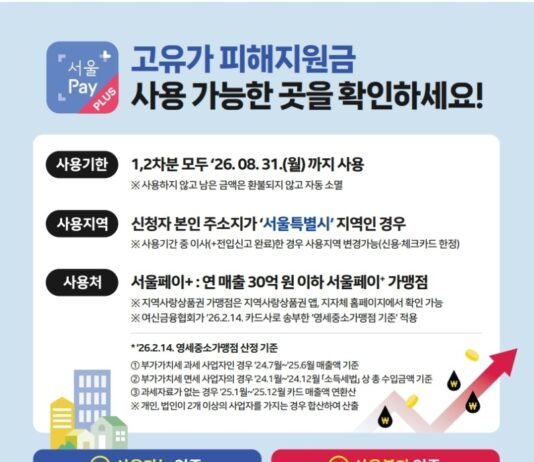 고유가 피해지원금, 서울사랑상품권으로 신청하고 48만 가맹점에서 사용하세요!